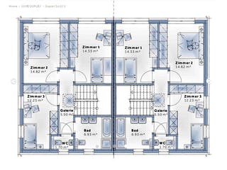 Fertighaus Duplex D113 S von Vario-Haus - Österreich Schlüsselfertig ab 311150€, Cubushaus Grundriss 2