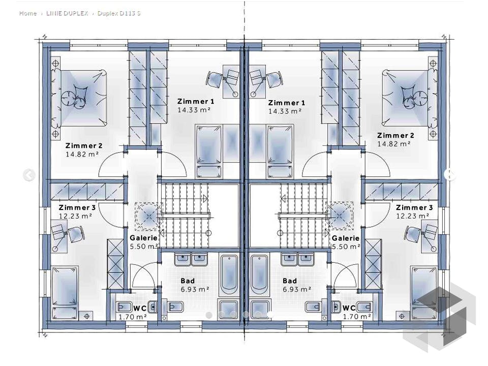 Duplex D113 Small von VARIO-HAUS Grundriss