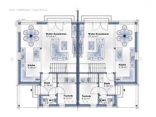 Fertighaus Duplex D113 XL von Vario-Haus - Österreich Schlüsselfertig ab 368050€, Satteldach-Klassiker Grundriss 1