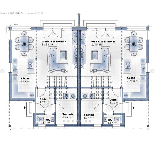 Variohaus Duplex D113 XLARGE Floorplan 1