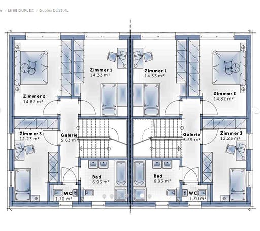 Variohaus Duplex D113 XLARGE Floorplan 2