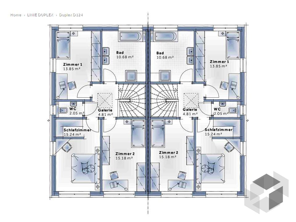 Duplex D124 von VARIO-HAUS Grundriss