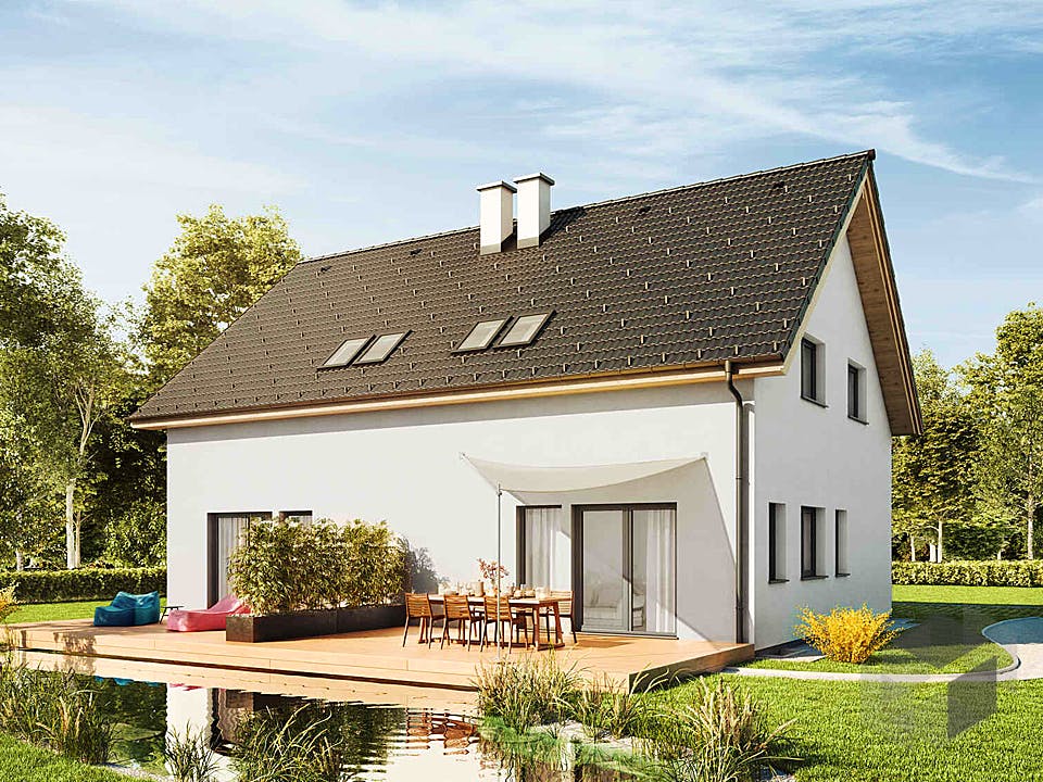 Fertighaus Duplex D97 von Vario-Haus - Deutschland Schlüsselfertig ab 274220€, Satteldach-Klassiker Außenansicht 1