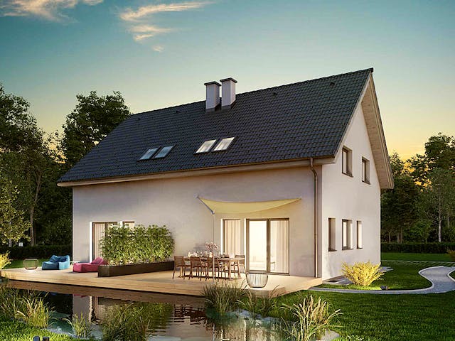 Fertighaus Duplex D97 von Vario-Haus - Österreich Schlüsselfertig ab 256970€, Satteldach-Klassiker Außenansicht 3