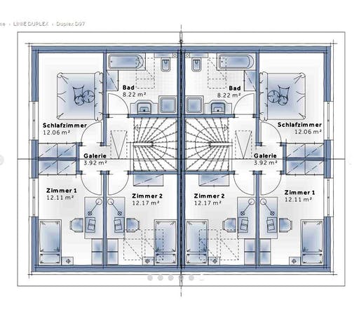 Fertighaus Duplex D97 von Vario-Haus - Deutschland Schlüsselfertig ab 274220€, Satteldach-Klassiker Grundriss 2