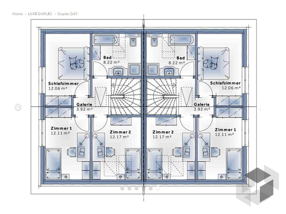 Duplex D97 von VARIO-HAUS Grundriss