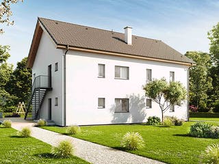 Fertighaus Duplex TRIO von Vario-Haus - Österreich Schlüsselfertig ab 172410€, Satteldach-Klassiker Außenansicht 1