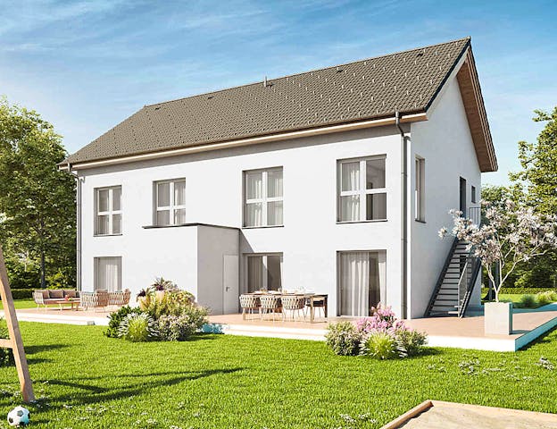 Doppelhaushälfte als Fertighaus schlüsselfertig ab 166.000 Euro von Vario-Haus