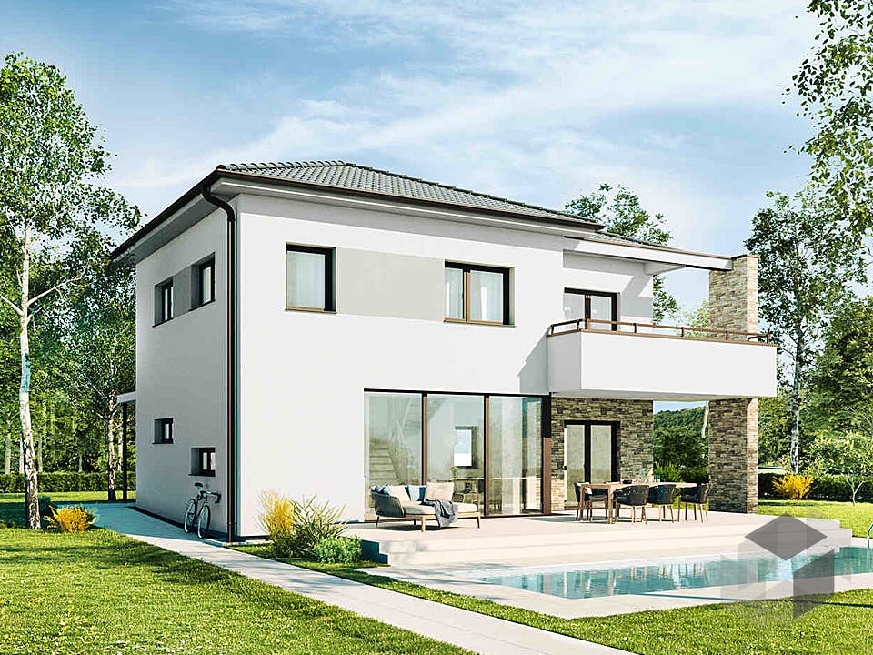 Fertighaus New Design Esprit LARGE von Vario-Haus - Deutschland Schlüsselfertig ab 398010€, Stadtvilla Außenansicht 1