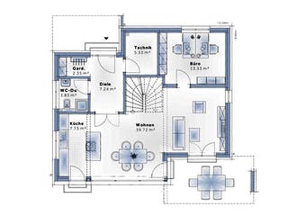 Fertighaus New Design Esprit LARGE von Vario-Haus - Österreich Schlüsselfertig ab 438510€, Stadtvilla Grundriss 1
