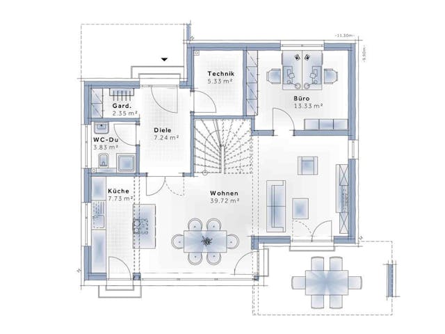Fertighaus New Design Esprit LARGE von Vario-Haus - Deutschland Schlüsselfertig ab 477060€, Stadtvilla Grundriss 1 Fertighaus New Design Esprit LARGE von Vario-Haus - Deutschland Schlüsselfertig ab 477060€, Stadtvilla Grundriss 1