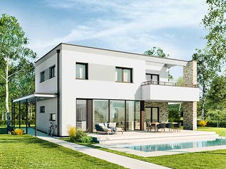 Fertighaus New Design Esprit SMALL von Vario-Haus - Österreich Schlüsselfertig ab 359730€, Cubushaus Außenansicht 1