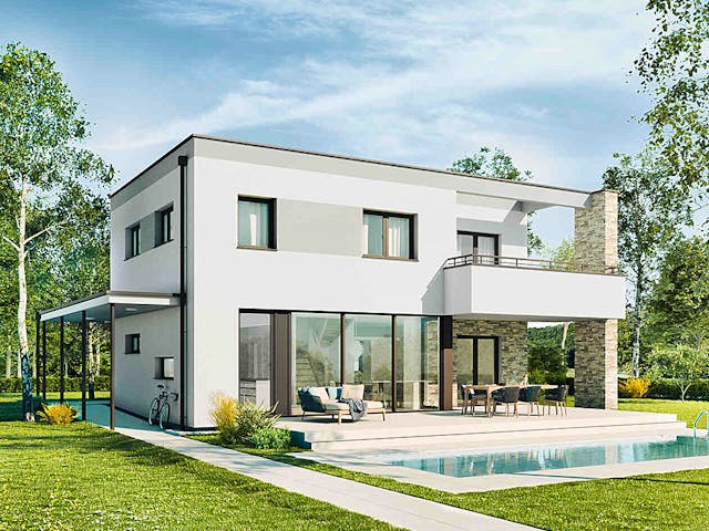 Fertighaus New Design Esprit SMALL von Vario-Haus - Österreich Schlüsselfertig ab 359730€, Cubushaus Außenansicht 1 Fertighaus New Design Esprit SMALL von Vario-Haus - Österreich Schlüsselfertig ab 359730€, Cubushaus Außenansicht 1