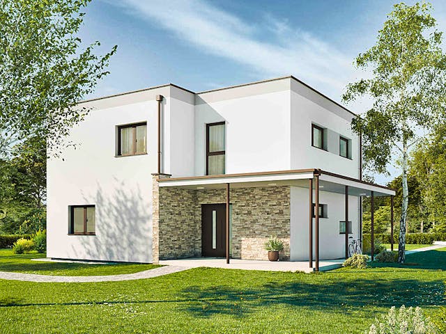 Fertighaus New Design Esprit SMALL von Vario-Haus - Deutschland Schlüsselfertig ab 453680€, Cubushaus Außenansicht 1