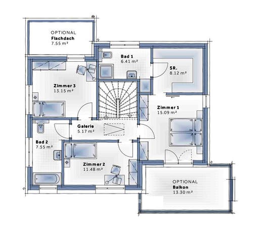 Fertighaus New Design Esprit SMALL von Vario-Haus - Deutschland Schlüsselfertig ab 381840€, Cubushaus Grundriss 2