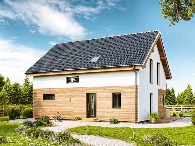 Fertighaus Family Classic von Vario-Haus - Deutschland Schlüsselfertig ab 389440€, Satteldach-Klassiker Außenansicht 1
