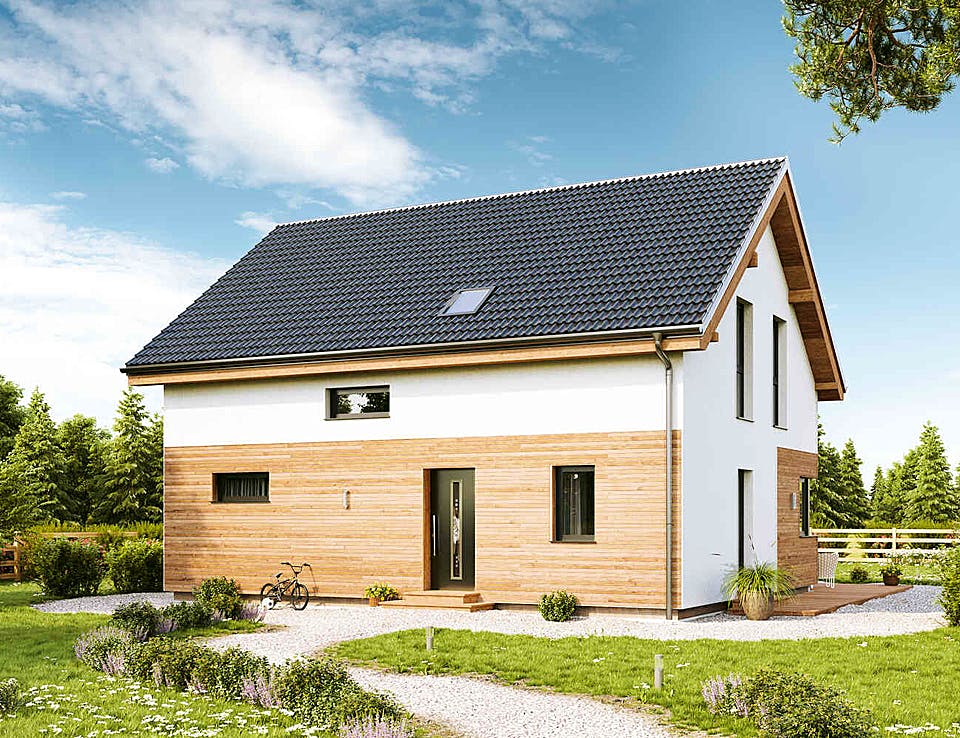 Fertighaus Family Classic von Vario-Haus - Österreich Schlüsselfertig ab 318490€, Satteldach-Klassiker Außenansicht 2