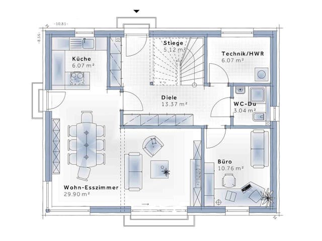 Fertighaus Family Classic von Vario-Haus - Deutschland Schlüsselfertig ab 389440€, Satteldach-Klassiker Grundriss 1 Fertighaus Family Classic von Vario-Haus - Deutschland Schlüsselfertig ab 389440€, Satteldach-Klassiker Grundriss 1