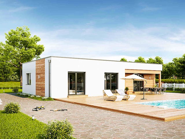 Fertighaus Family Compact von Vario-Haus - Deutschland Schlüsselfertig ab 285970€, Bungalow Außenansicht 4