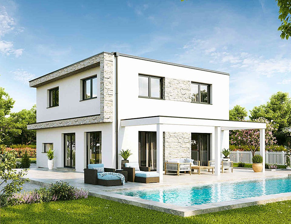 Fertighaus Family Edition von Vario-Haus - Österreich Schlüsselfertig ab 309460€, Cubushaus Außenansicht 1