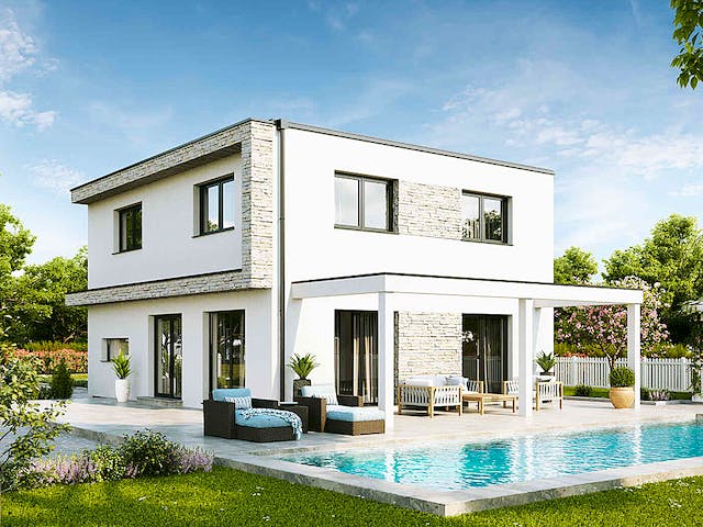 Fertighaus Family Edition von Vario-Haus - Deutschland Schlüsselfertig ab 330000€, Cubushaus Außenansicht 2