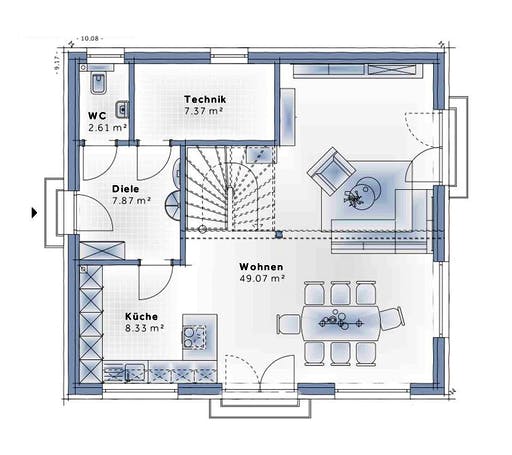 Fertighaus Family Edition von Vario-Haus - Deutschland Schlüsselfertig ab 330000€, Cubushaus Grundriss 1