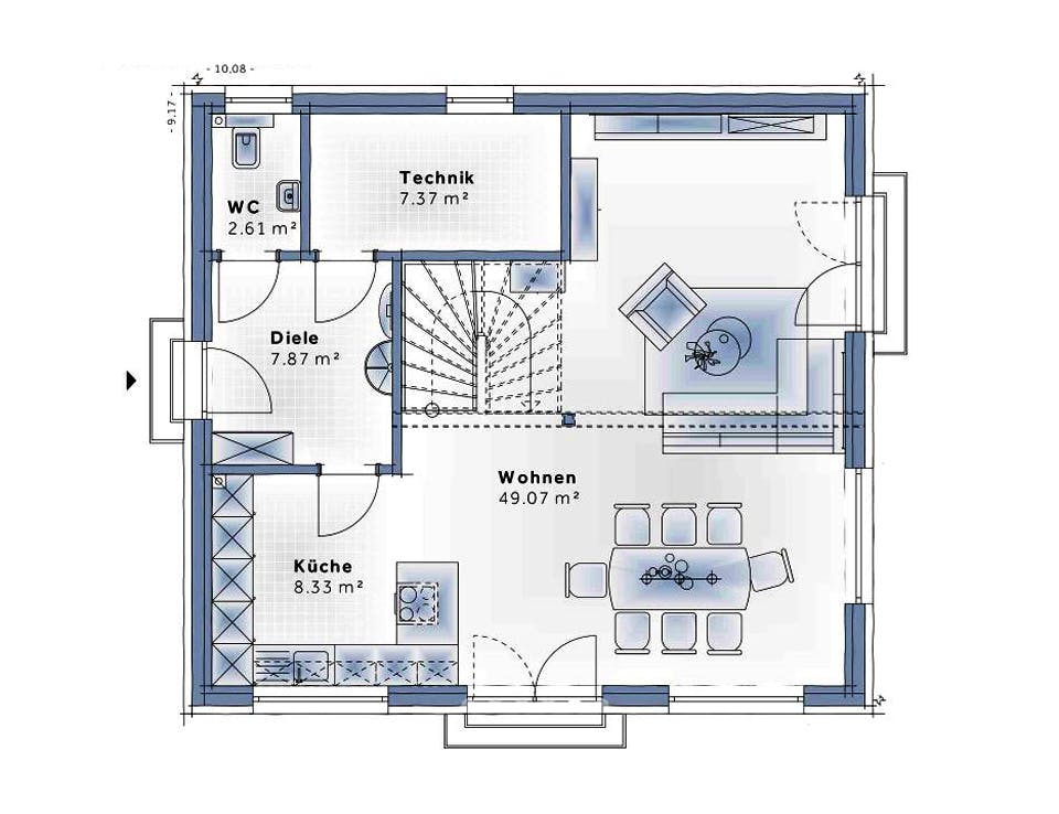 Fertighaus Family Edition von Vario-Haus - Österreich Schlüsselfertig ab 309460€, Cubushaus Grundriss 1