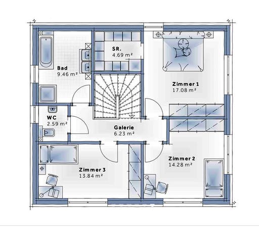 Fertighaus Family Edition von Vario-Haus - Deutschland Schlüsselfertig ab 330000€, Cubushaus Grundriss 2