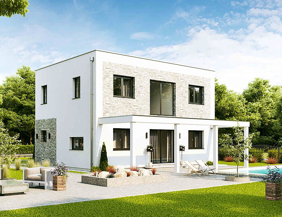 Fertighaus Family Flex von Vario-Haus - Österreich Schlüsselfertig ab 291240€, Cubushaus Außenansicht 2