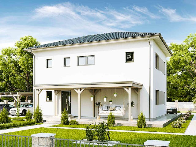 Fertighaus Family Life von Vario-Haus - Österreich Schlüsselfertig ab 345680€, Stadtvilla Außenansicht 2