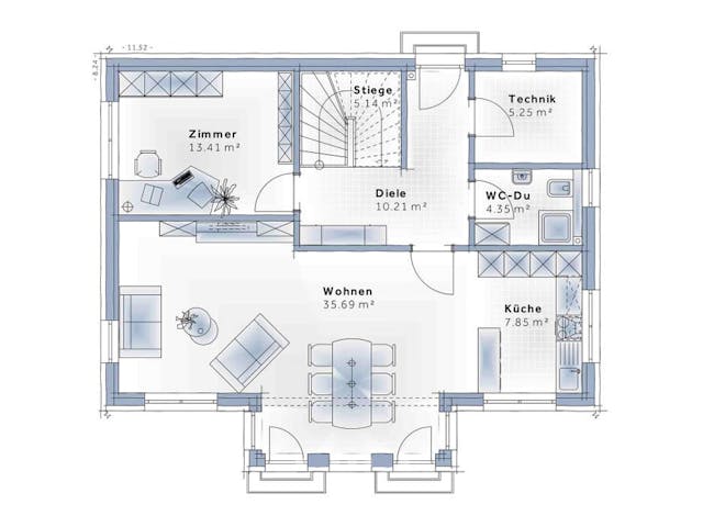 Fertighaus Family Life von Vario-Haus - Österreich Schlüsselfertig ab 392910€, Stadtvilla Grundriss 1