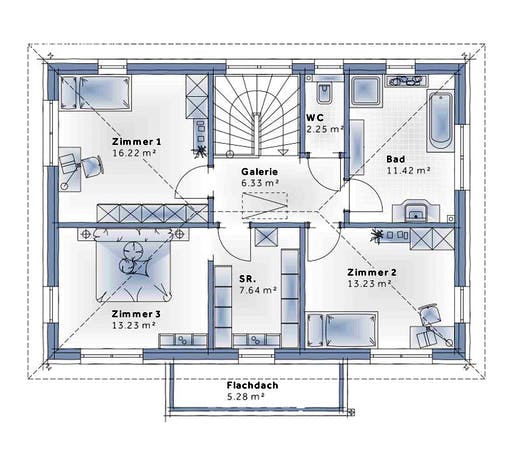 Fertighaus Family Life von Vario-Haus - Deutschland Schlüsselfertig ab 364800€, Stadtvilla Grundriss 2