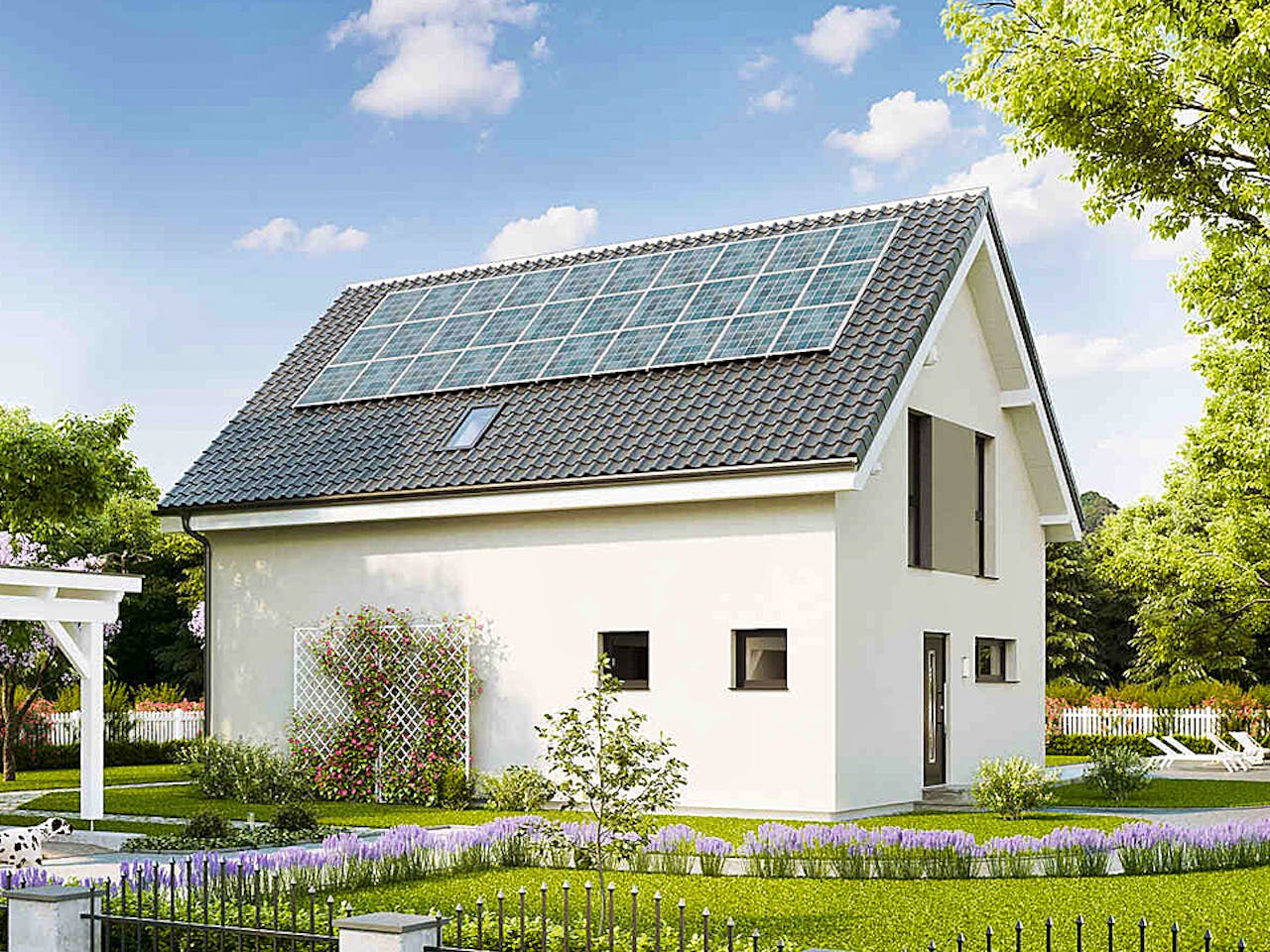 Fertighaus Family Open von Vario-Haus - Deutschland Schlüsselfertig ab 391970€, Satteldach-Klassiker Außenansicht 1