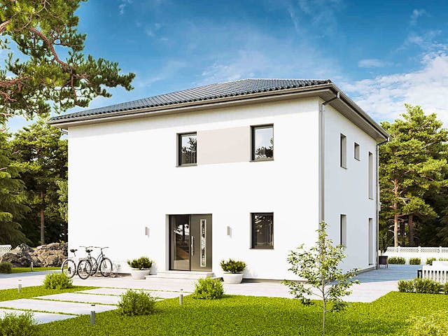 Fertighaus New Design Five von Vario-Haus - Österreich Schlüsselfertig ab 438550€, Stadtvilla Außenansicht 1 Fertighaus New Design Five von Vario-Haus - Österreich Schlüsselfertig ab 438550€, Stadtvilla Außenansicht 1