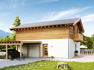 Fertighaus New Design Novum von Vario-Haus - Österreich Schlüsselfertig ab 411940€, Satteldach-Klassiker Außenansicht 1