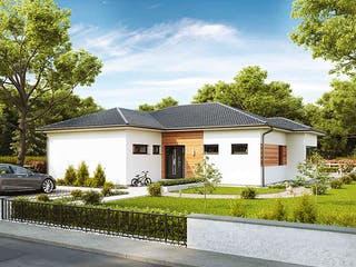 Fertighaus Bungalow S141 mit Einliegerwohnung von Vario-Haus - Österreich Schlüsselfertig ab 407870€, Bungalow Außenansicht 1