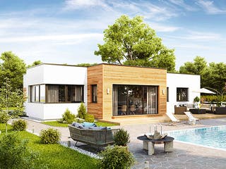 Fertighaus Bungalow S141 SMALL von Vario-Haus - Österreich Schlüsselfertig ab 359730€, Bungalow Außenansicht 1