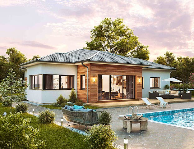 Holzhaus-Bungalow schlüsselfertig: S141 von Vario-Haus