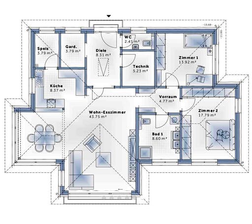 Variohaus - S141 SMALL Floorplan 1