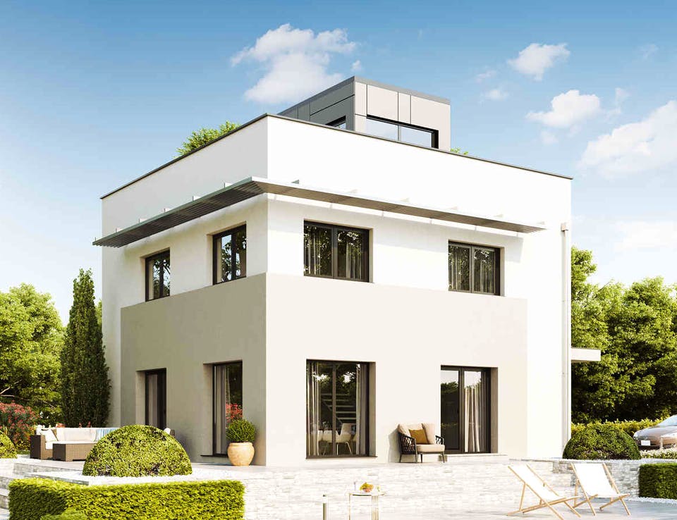 Fertighaus New Design SkyView von Vario-Haus - Deutschland Schlüsselfertig ab 416200€, Cubushaus Außenansicht 1