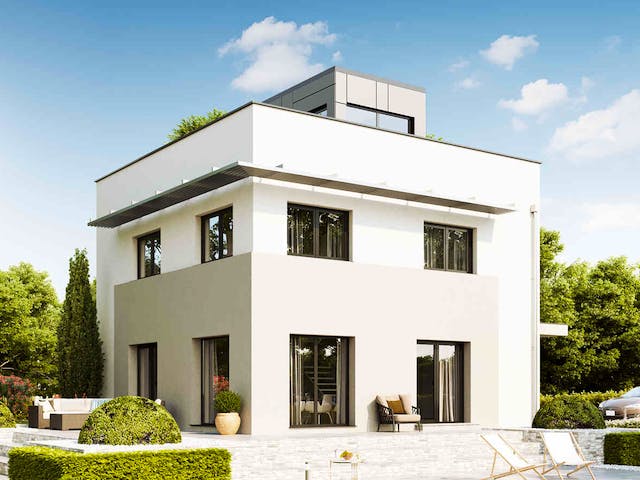 Fertighaus New Design Sky View von Vario-Haus - Österreich Schlüsselfertig ab 392740€, Cubushaus Außenansicht 2