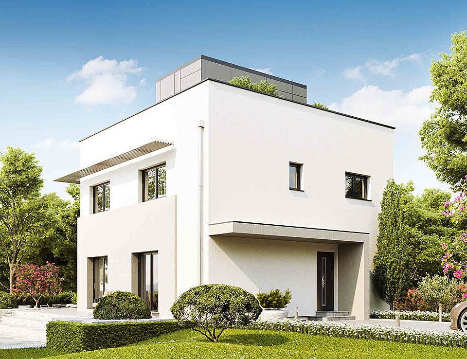 Fertighaus New Design SkyView von Vario-Haus - Deutschland Schlüsselfertig ab 416200€, Cubushaus Außenansicht 2