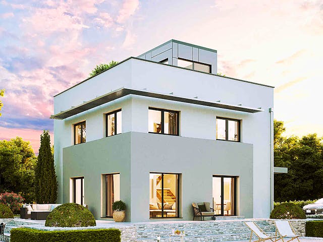 Fertighaus New Design Sky View von Vario-Haus - Österreich Schlüsselfertig ab 392740€, Cubushaus Außenansicht 3