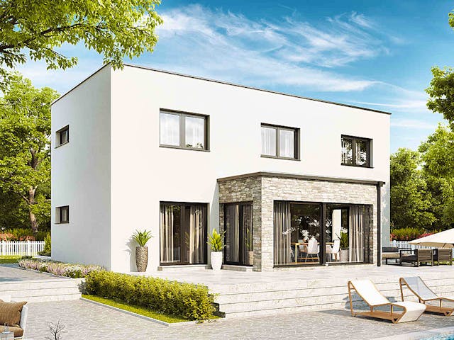 Fertighaus New Design Solair von Vario-Haus - Deutschland Schlüsselfertig ab 455610€, Cubushaus Außenansicht 2