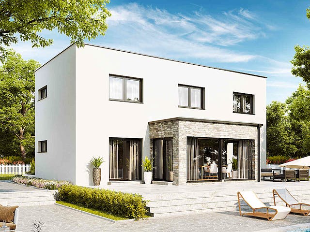 Fertighaus New Design Solair von Vario-Haus - Deutschland Schlüsselfertig ab 377810€, Cubushaus Außenansicht 2
