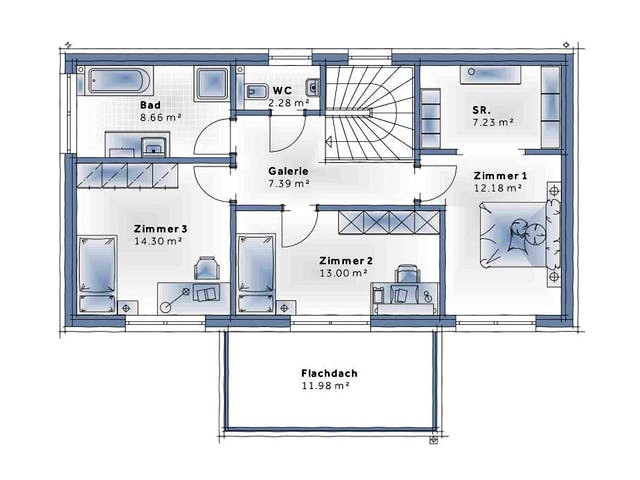 Fertighaus New Design Solair von Vario-Haus - Deutschland Schlüsselfertig ab 377810€, Cubushaus Grundriss 2