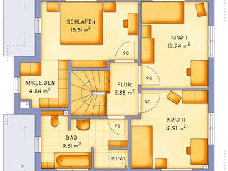 Fertighaus VarioToscana 128 von VarioSelf, Satteldach-Klassiker Grundriss 2