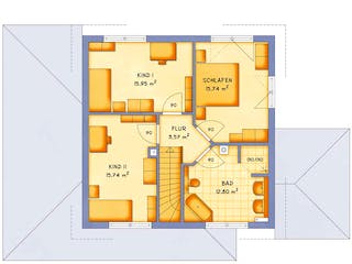 Fertighaus VarioToscana 149 von VarioSelf, Stadtvilla Grundriss 2
