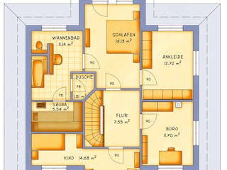 Fertighaus VarioToscana 220 von VarioSelf, Stadtvilla Grundriss 1