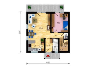 Massivhaus Vega 128 von CMF Creativ Massiv Flexibel HAUSBAU Schlüsselfertig ab 179750€, Satteldach-Klassiker Grundriss 1